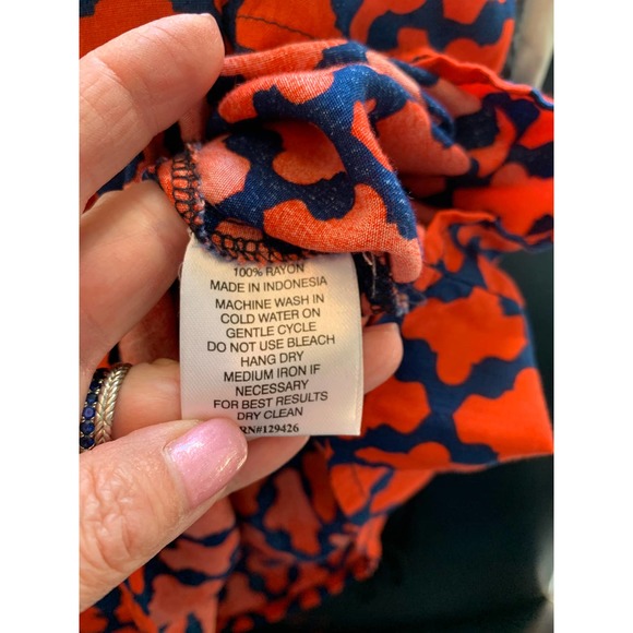 Escapada preppy print dress red and navy M - Picture 5 of 6